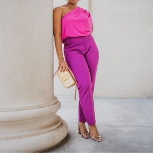 ZARA Berry High Rise Ankle Pants Size Medium [1608-532-673]